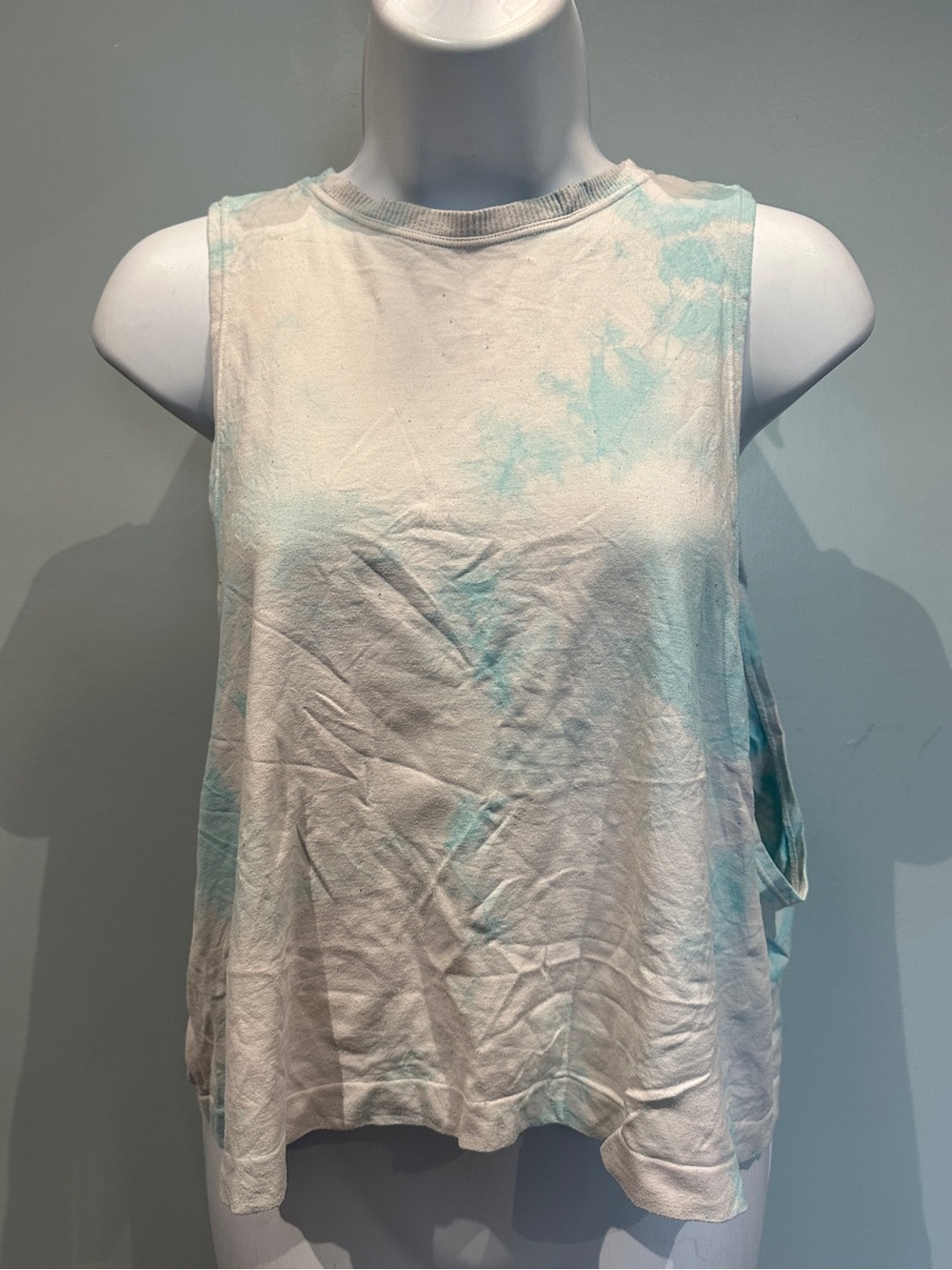 Spiritual Gangster Blue White Tie Dye Muscle Tank Top Medium/Large